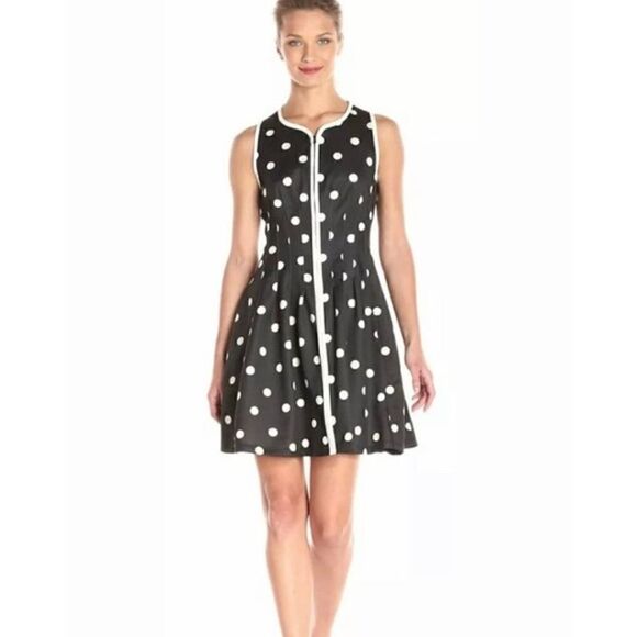 Betsy Johnson polka dot zipper front dress - Picture 1 of 6